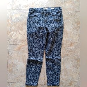 William Rast Black Leopard High Rise Ankle Skinny jeans, size 31